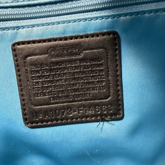 Coach Signature Leah Embossed Patent Leather Shoulder Tote Bag F14663 + Hang Tag - Picture 9 of 16